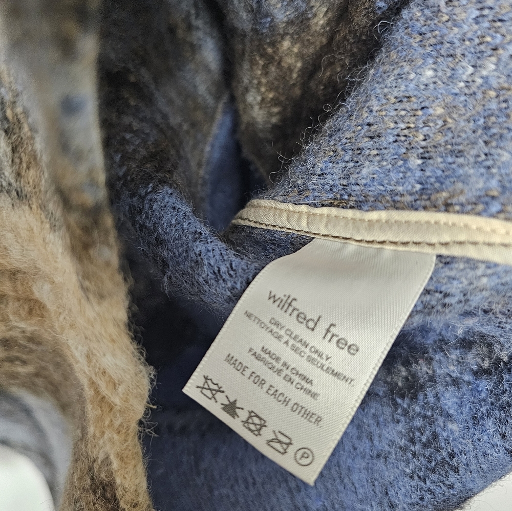 Aritzia Wilfred Ganna Jacket Wool Long Plaid Blue Brown Black Shacket Size 2XL - Picture 9 of 9